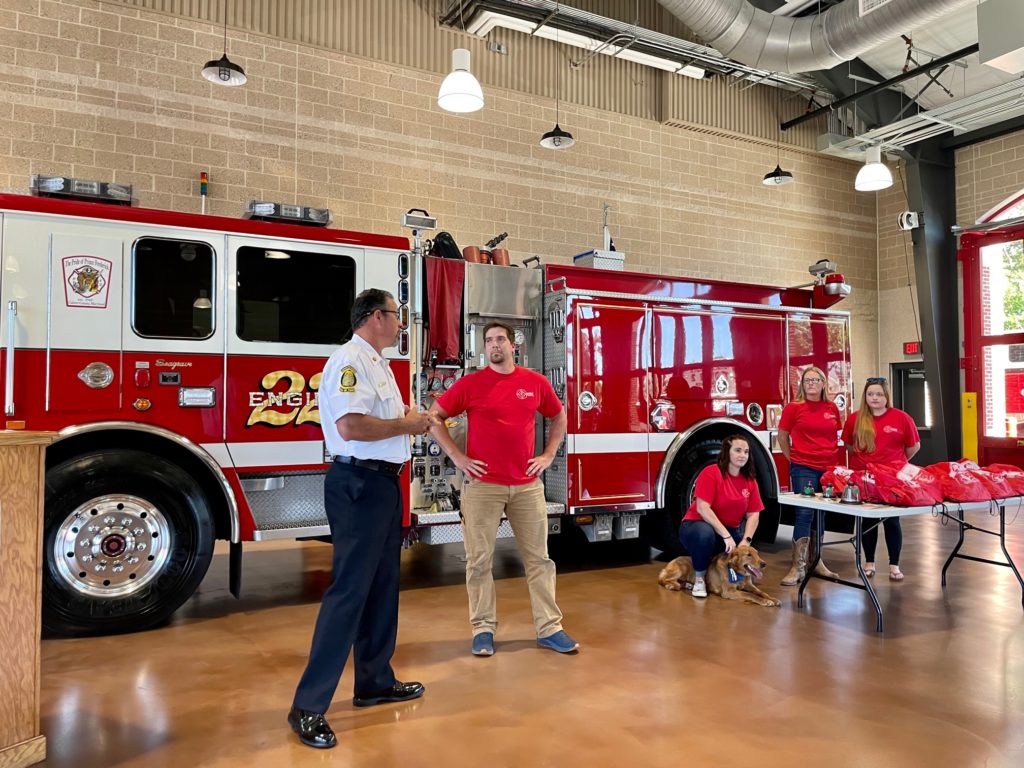 PFVFD + Invisible Fence team President Patrick Hassler Prince Frederick Volunteer Fire